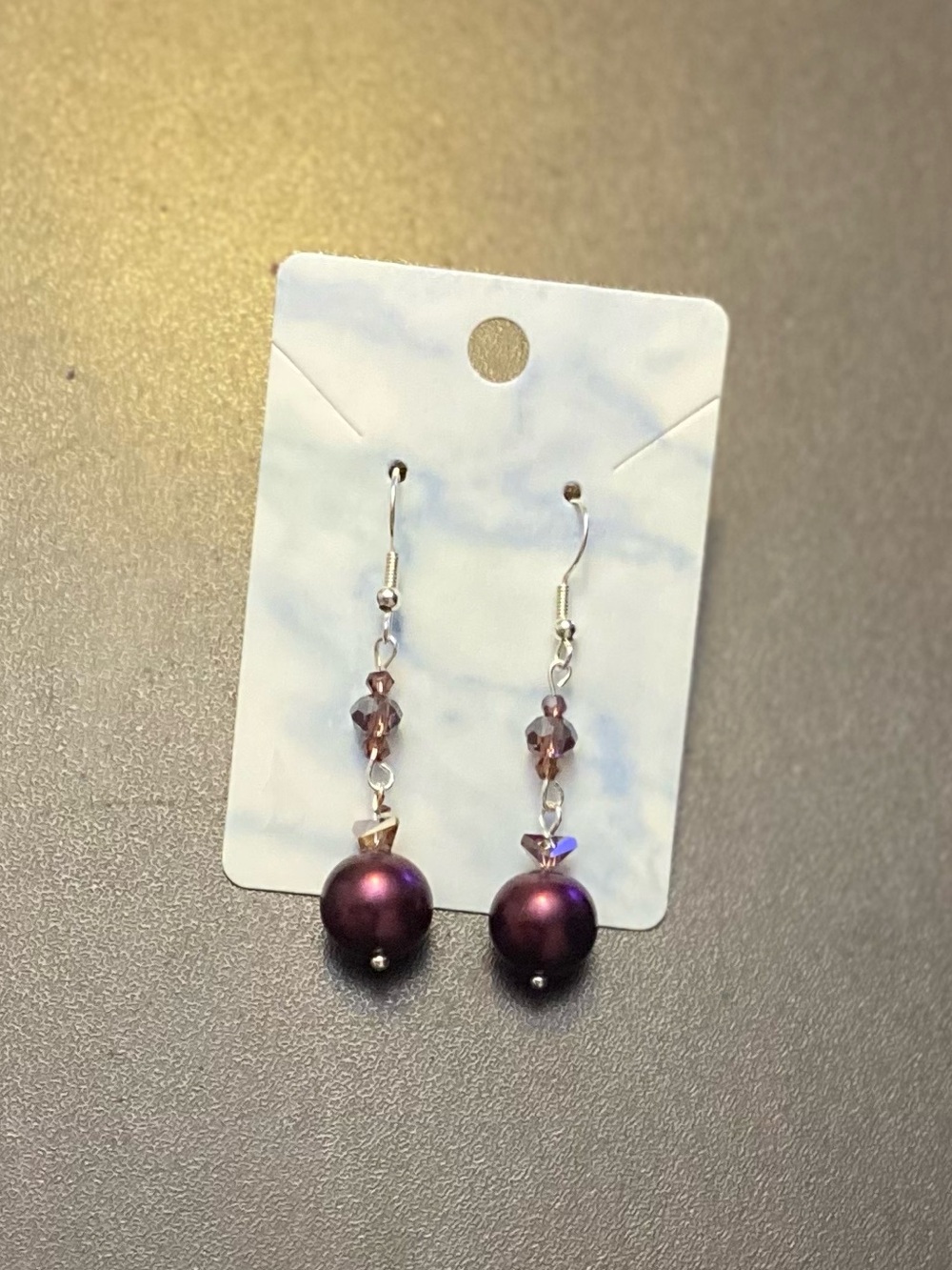 Purple Pearl Drop Earrings - Women Jewelry